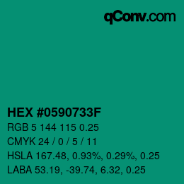 Farbcode: HEX #0590733F | qconv.com