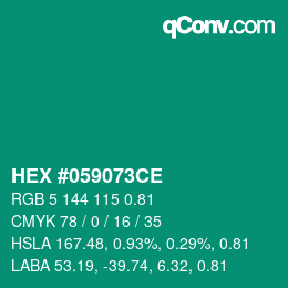 Color code: HEX #059073CE | qconv.com