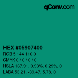 カラーコード: HEX #05907400 | qconv.com