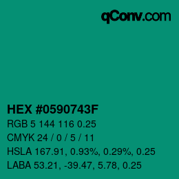 カラーコード: HEX #0590743F | qconv.com
