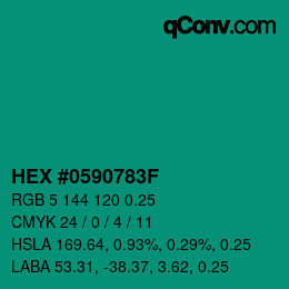 Código de color: HEX #0590783F | qconv.com