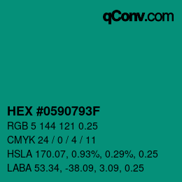 颜色代码: HEX #0590793F | qconv.com