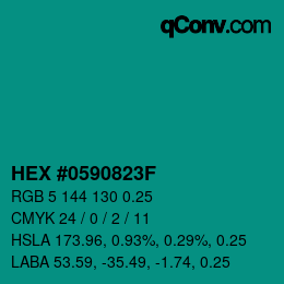 Farbcode: HEX #0590823F | qconv.com