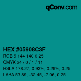 Código de color: HEX #05908C3F | qconv.com