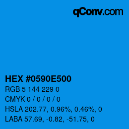 Color code: HEX #0590E500 | qconv.com