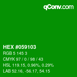 颜色代码: HEX #059103 | qconv.com