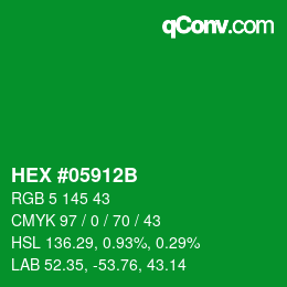 カラーコード: HEX #05912B | qconv.com