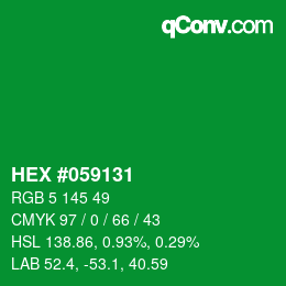Código de color: HEX #059131 | qconv.com