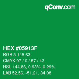 Código de color: HEX #05913F | qconv.com