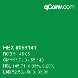 Code couleur: HEX #059141 | qconv.com