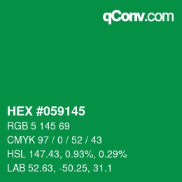 Farbcode: HEX #059145 | qconv.com