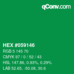 Color code: HEX #059146 | qconv.com