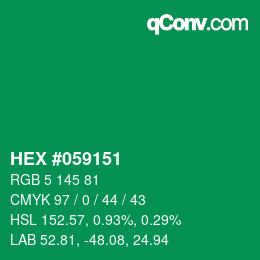 Code couleur: HEX #059151 | qconv.com