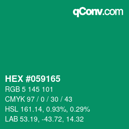 Farbcode: HEX #059165 | qconv.com