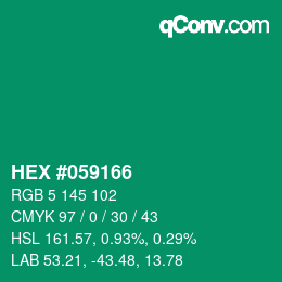 Código de color: HEX #059166 | qconv.com