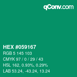 Color code: HEX #059167 | qconv.com