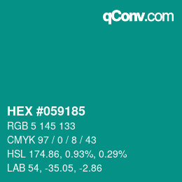 Color code: HEX #059185 | qconv.com