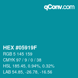 Código de color: HEX #05919F | qconv.com