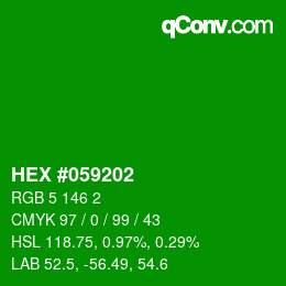 Código de color: HEX #059202 | qconv.com