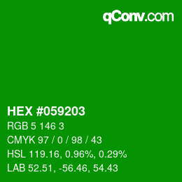 カラーコード: HEX #059203 | qconv.com