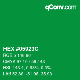Farbcode: HEX #05923C | qconv.com