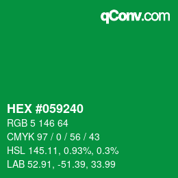 カラーコード: HEX #059240 | qconv.com
