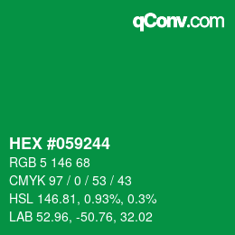 カラーコード: HEX #059244 | qconv.com
