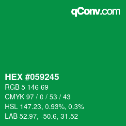 Farbcode: HEX #059245 | qconv.com