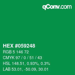 Farbcode: HEX #059248 | qconv.com