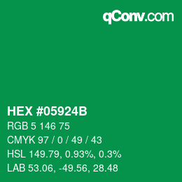 カラーコード: HEX #05924B | qconv.com