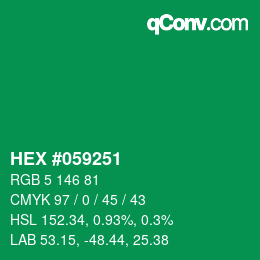 Farbcode: HEX #059251 | qconv.com