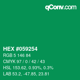 颜色代码: HEX #059254 | qconv.com