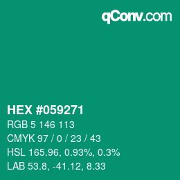 颜色代码: HEX #059271 | qconv.com
