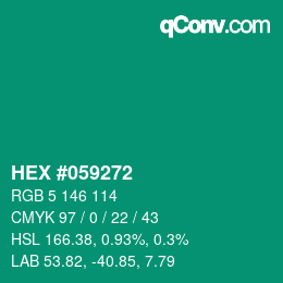 Color code: HEX #059272 | qconv.com