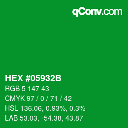 Farbcode: HEX #05932B | qconv.com