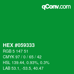 Color code: HEX #059333 | qconv.com
