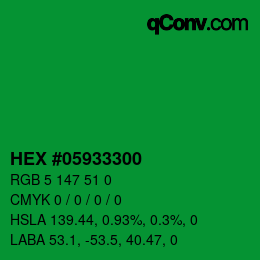 Código de color: HEX #05933300 | qconv.com