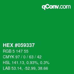 Código de color: HEX #059337 | qconv.com