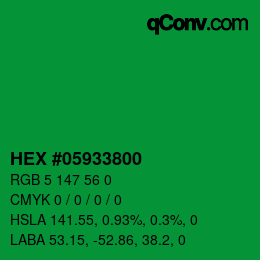 カラーコード: HEX #05933800 | qconv.com