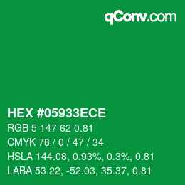 Color code: HEX #05933ECE | qconv.com