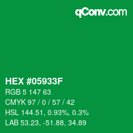 Farbcode: HEX #05933F | qconv.com