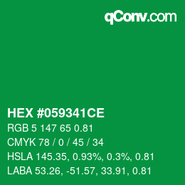 Code couleur: HEX #059341CE | qconv.com