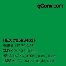カラーコード: HEX #0593463F | qconv.com