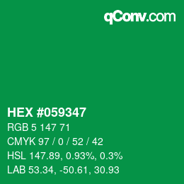 Farbcode: HEX #059347 | qconv.com