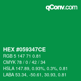 Código de color: HEX #059347CE | qconv.com