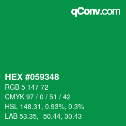 Farbcode: HEX #059348 | qconv.com