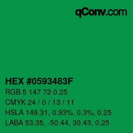 カラーコード: HEX #0593483F | qconv.com