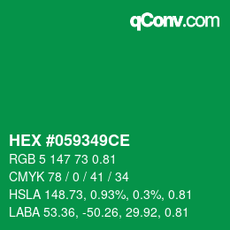 颜色代码: HEX #059349CE | qconv.com