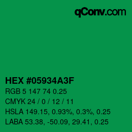 Color code: HEX #05934A3F | qconv.com