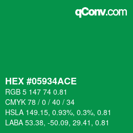 Código de color: HEX #05934ACE | qconv.com